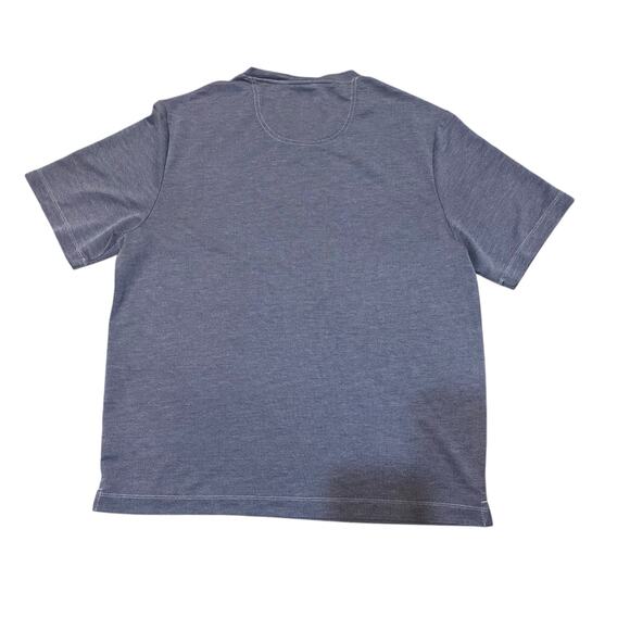 Saks Fifth Avenue Men’s Navy Blue Short Sleeve V-Neck Modal Knit T-Shirt Size L - Picture 2 of 5